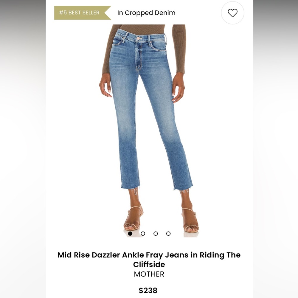 MOTHER mid rise dazzler ankle fray